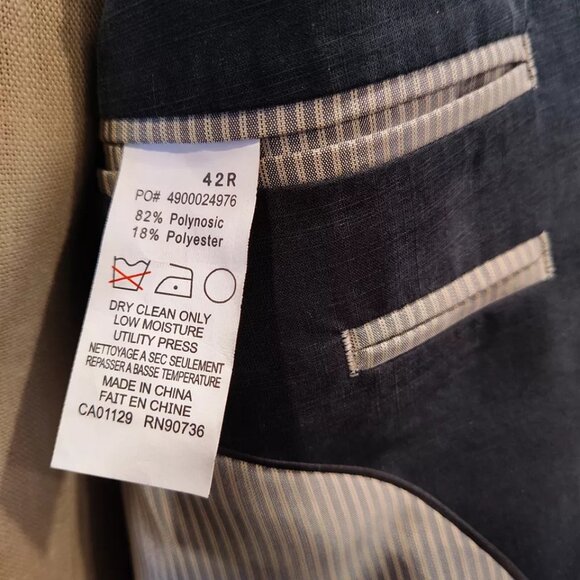 42R CALVIN KLEIN Gray Soft Microfiber Lightweight Mens Blazer Jacket - Picture 8 of 8